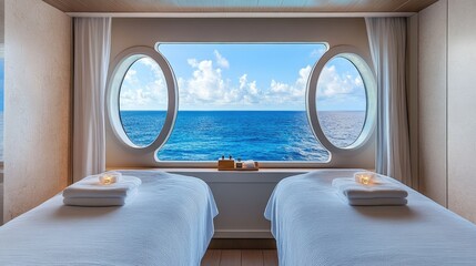 Oceanview Spa Relaxation: Twin Massage Beds with Breathtaking Sea Vista