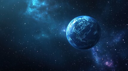 Fototapeta premium Captivating view of earth from space against a backdrop of twinkling stars and celestial nebulae deep space exploration