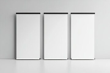 Ultra Quality Image of Three Roll Up Mockup Banners