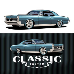 classic car logo illustration design icon vector	