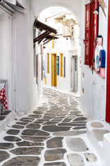 Gasse auf Mykonos / Griechenland
