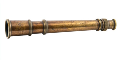 Obraz premium Classic Spyglass: Antique Nautical Telescope with Brass Finish for Captivating Voyages