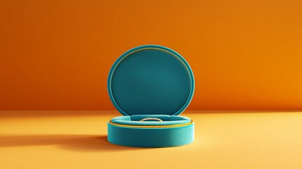 Teal Ring Box on Orange Background