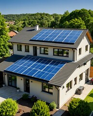 Fototapeta premium Environmental care activities using solar panels