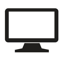 Computer monitor screen vector icon isolated on white eps 10.