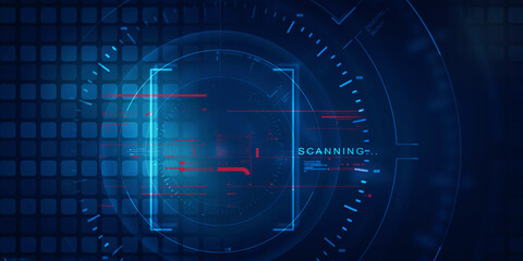 2d illustration Abstract futuristic electronic circuit technology background