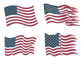 The American Flag Waving Proudly