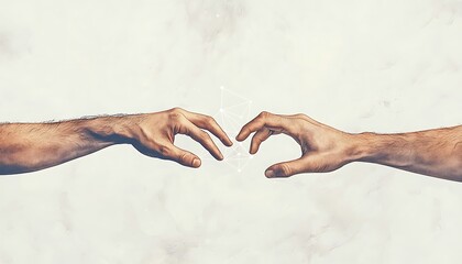 Reaching Hands for Connection, Abstract Background.