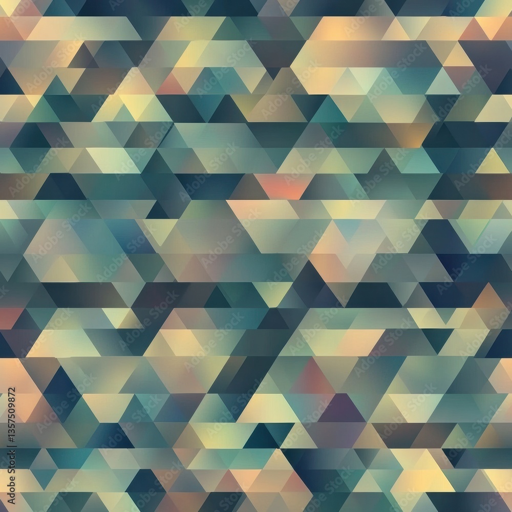 Poster Seamless low-poly geometric pattern with soft gradients for modern branding and design projects Generative AI