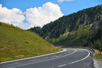 Naklejka premium Obertauern mountain road curver in Austria