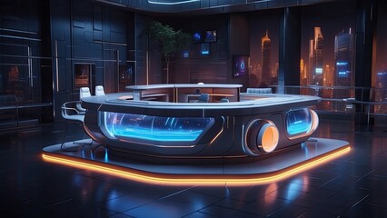 Obraz premium A digital illustration depicting a smart banking ecosystem.