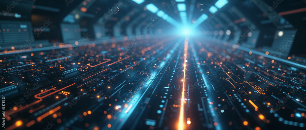 Poster wallpaper with a futuristic plot and future technologies
