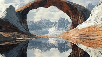 Generic Mountain Hollowed-out Scene Cave Mirrors Reflecting