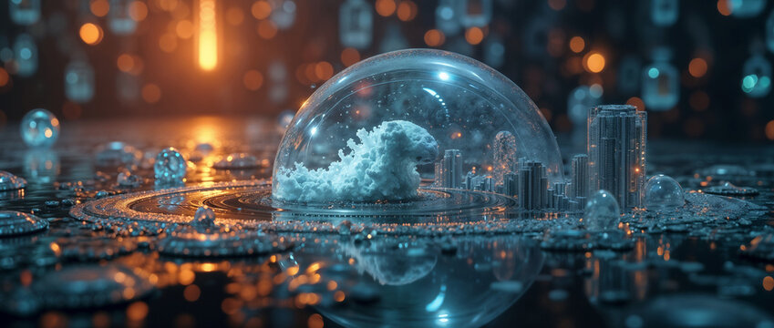 Wallpaper with a futuristic plot and future technologies