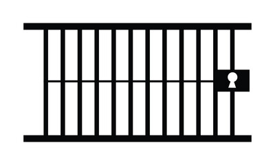 Jail icon vector isolated on white background, logo concept of Jail sign on transparent background, black filled symbol .Vector Illustration .EPS 10 . 