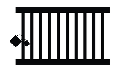 Jail icon vector isolated on white background, logo concept of Jail sign on transparent background, black filled symbol .Vector Illustration .EPS 10 . 