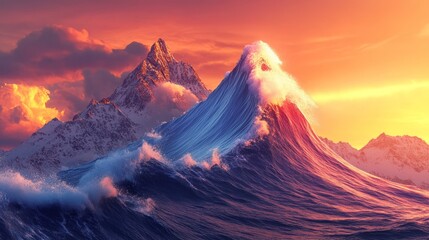 Generic Mountain That Perspective Serene Bends Wave