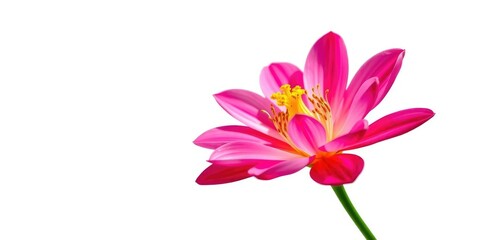 Fototapeta premium A single vibrant bloom, petals unfurled, isolated on pure white, sharp, beauty