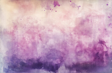 Fototapeta premium Faded watercolor background with pastel hues, paint splatters, and a vintage feel