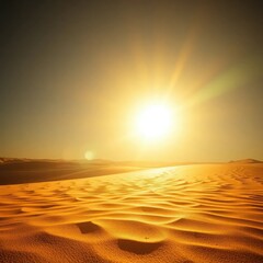 Concentrated sunlight shining on the desert floor, sand, radiant heat