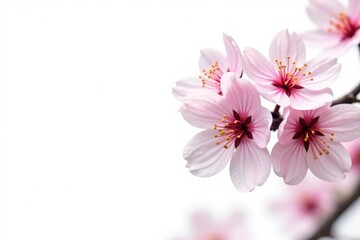 Obraz premium Delicate cherry blossom isolated on white background, blossom, flowers