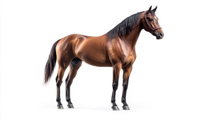 Obraz premium Majestic horse portrait studio environment animal photography captivating beauty isolated view equine gracefulness