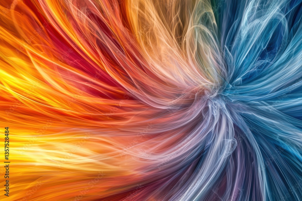Poster a dynamic abstract background featuring swirling lines in warm and cool colors, creating a vibrant a