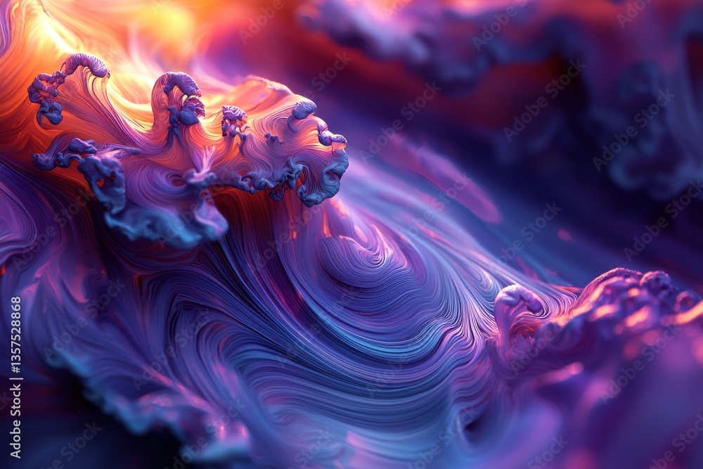 Poster an abstract colorful flowing artwork, with waves and curves, creating a dynamic and mesmerizing moti