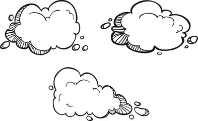 clouds doodles hand drawing sketch set