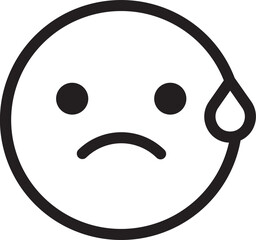 Anxious Face Emoji Outline Icon