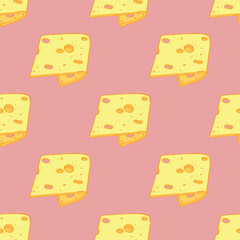 Seamless pattern with cheese doodle for decorative print, wrapping paper, greeting cards, wallpaper and fabric