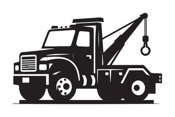Naklejka premium Heavy Duty Tow Truck Silhouette for Industrial Vehicle Rescue Needs