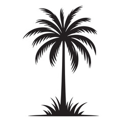 Obraz premium Simple Palm Tree Silhouette Illustration Vector Graphic for Designs