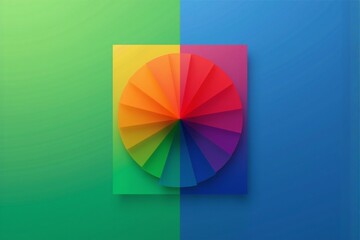 Obraz premium colorful gradient background with a rainbow color wheel on green and blue, creating a vibrant and modern aesthetic, ideal for digital art, design projects, or creative visuals