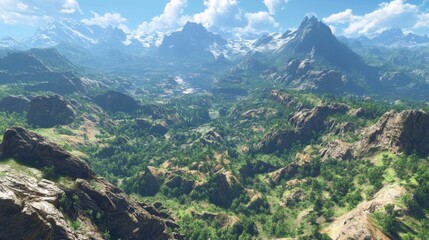 Breathtaking mountain view natural landscape aerial photography lush environment scenic perspective majestic nature