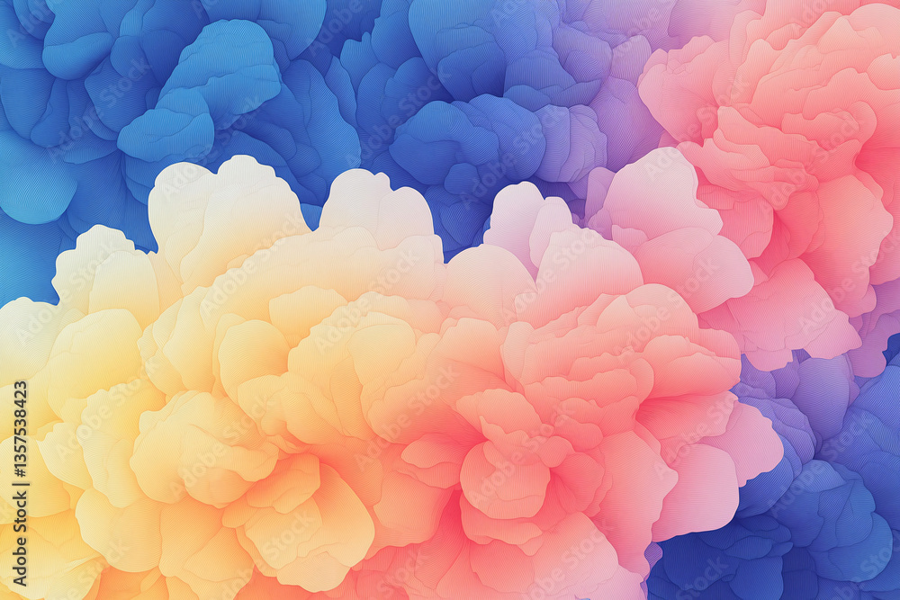 Poster abstract pastel swirls: a vibrant and mesmerizing abstract design of swirling pastel colors, creatin