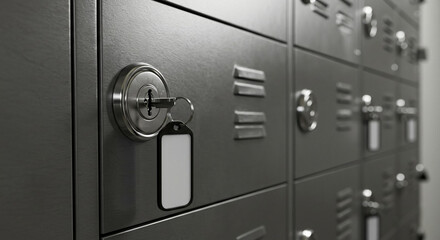 Secure Metal Lockers with Key and Blank Tag Storage Safety Concept