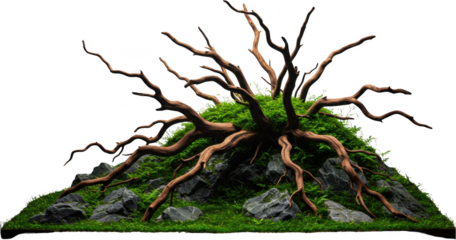 Aquatic Plantscape Mossy Rocks and Driftwood Iwagumi Style Aquarium Design