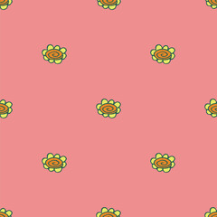 Summer seamless pattern with flowers doodle for decorative print, wrapping paper, greeting cards, wallpaper and fabric