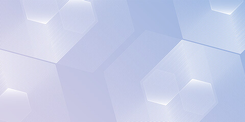 Modern hexagon lines on light mesh blue an pink background. Geometric stripe line art design abstract