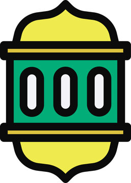 Islamic Lantern Filled Line Icon