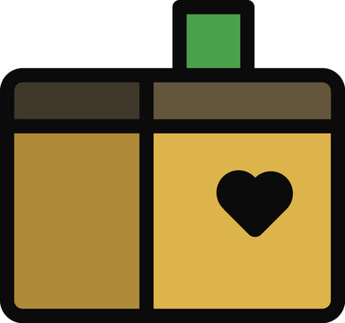 Charity Box Filled Line Icon