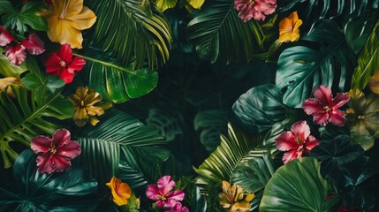 Vibrant floral arrangement tropical jungle nature photography lush environment close-up view beauty of botany