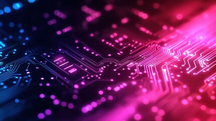 Obraz premium Circuit Board Glow, Abstract Technology
