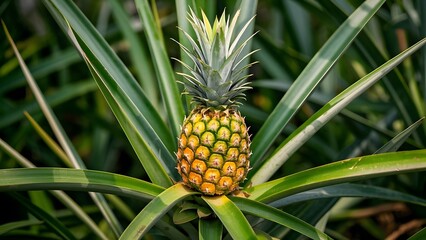 Pineapple in the garden.