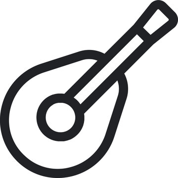 Arabic Guitar Outline Icon