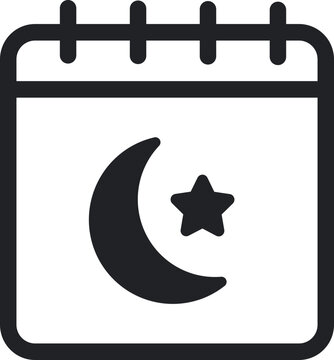 Islamic Calendar Outline Icon