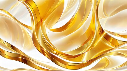 Fototapeta premium Elegant Golden Waves with Sparkling Pearls, Luxurious Abstract Background for Design and Branding