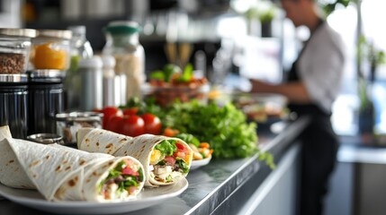 Delicious Burritos at a Restaurant