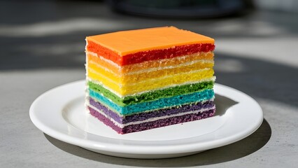 Colorful cake on a white background.